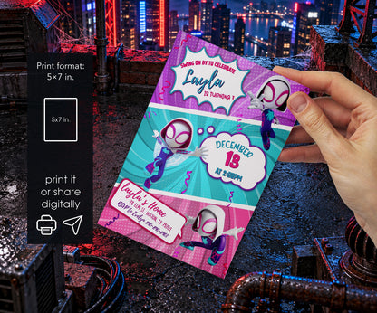 Spider-Man Spider Gwen Ghost Spidey Invitation mockup