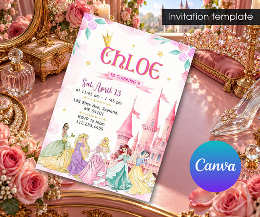 Disney Princess Invitation mockup