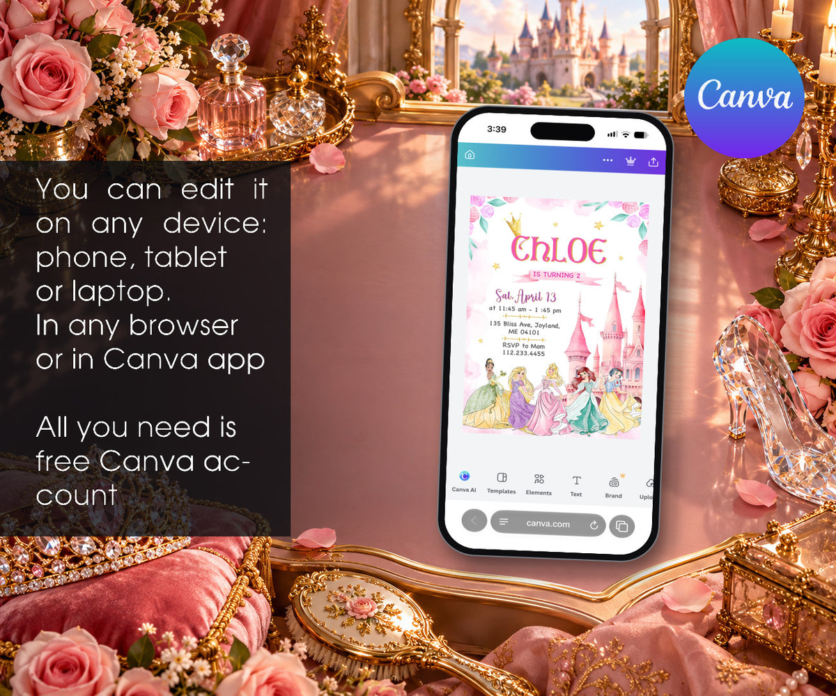 Disney Princess Invitation mockup