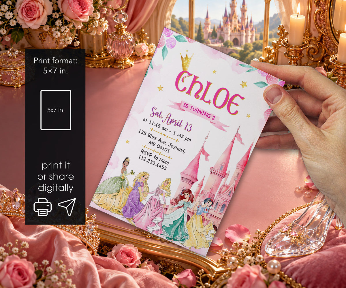 Disney Princess Invitation mockup