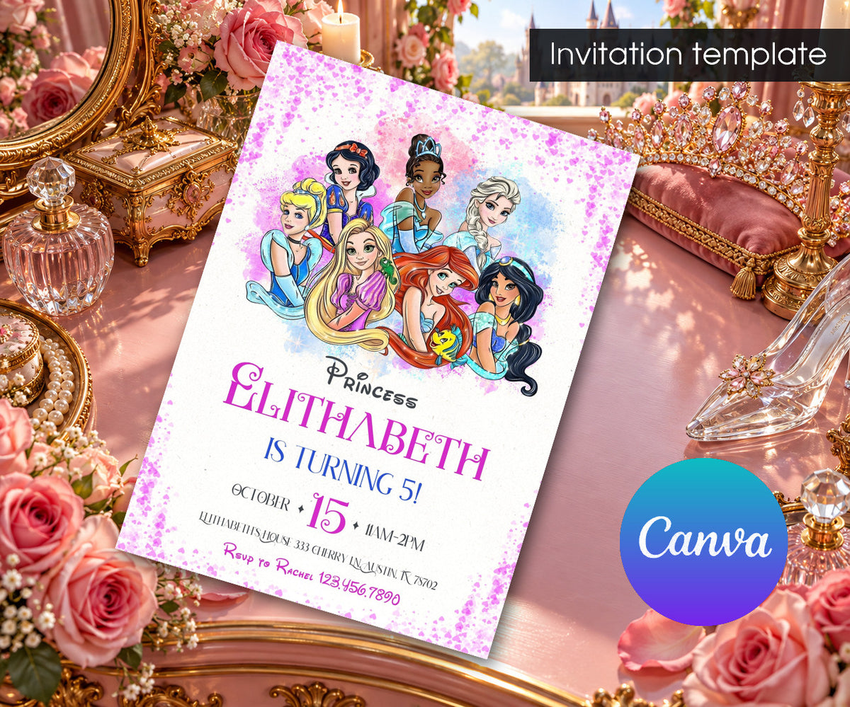 Disney Princess Invitation mockup