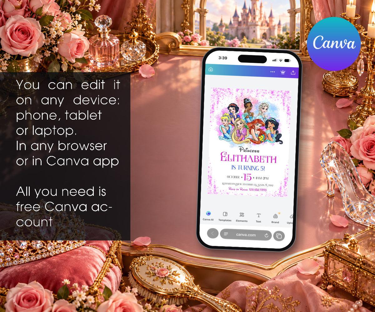 Disney Princess Invitation mockup