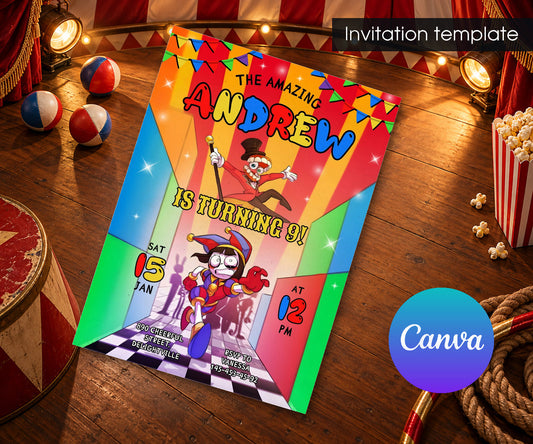 The Amazing Digital Circus Invitation mockup