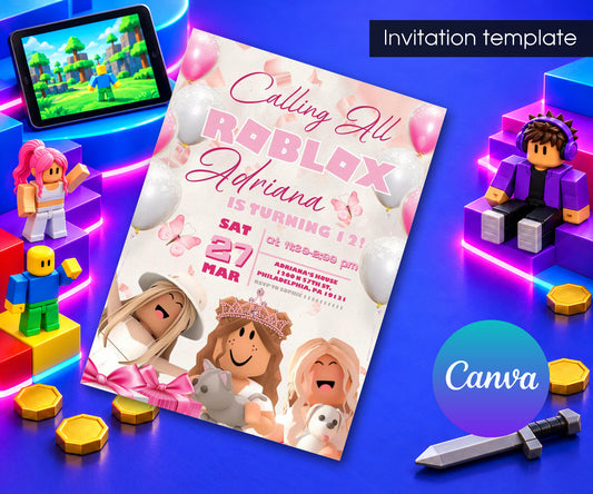 Roblox Gamer Invitation mockup