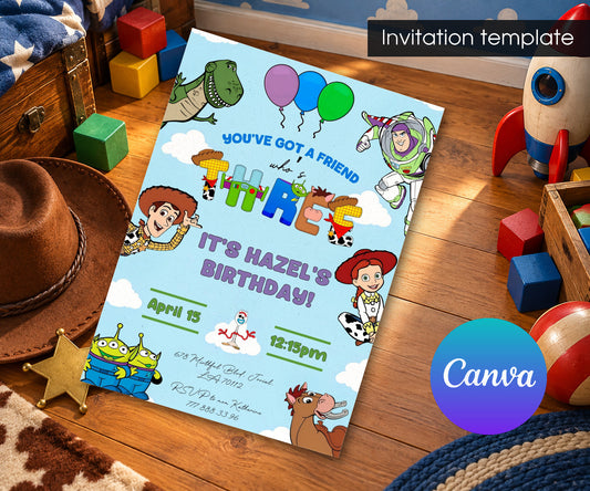 Toy Story Woody Invitation mockup