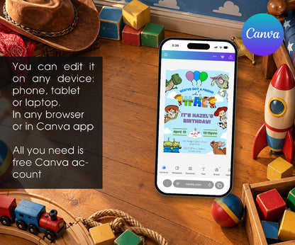 Toy Story Woody Invitation mockup