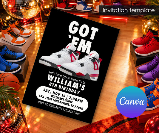 Sneaker Ball Air Jordan Nike Invitation mockup