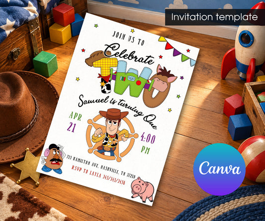 Toy Story Woody Invitation mockup