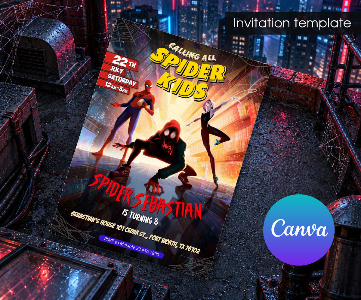 Spider-Man Spider Man Across the Spider-Verse Invitation mockup