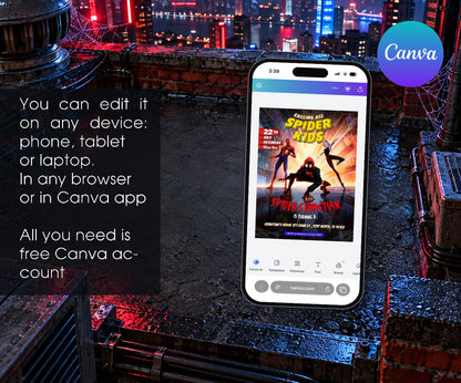 Spider-Man Spider Man Across the Spider-Verse Invitation mockup