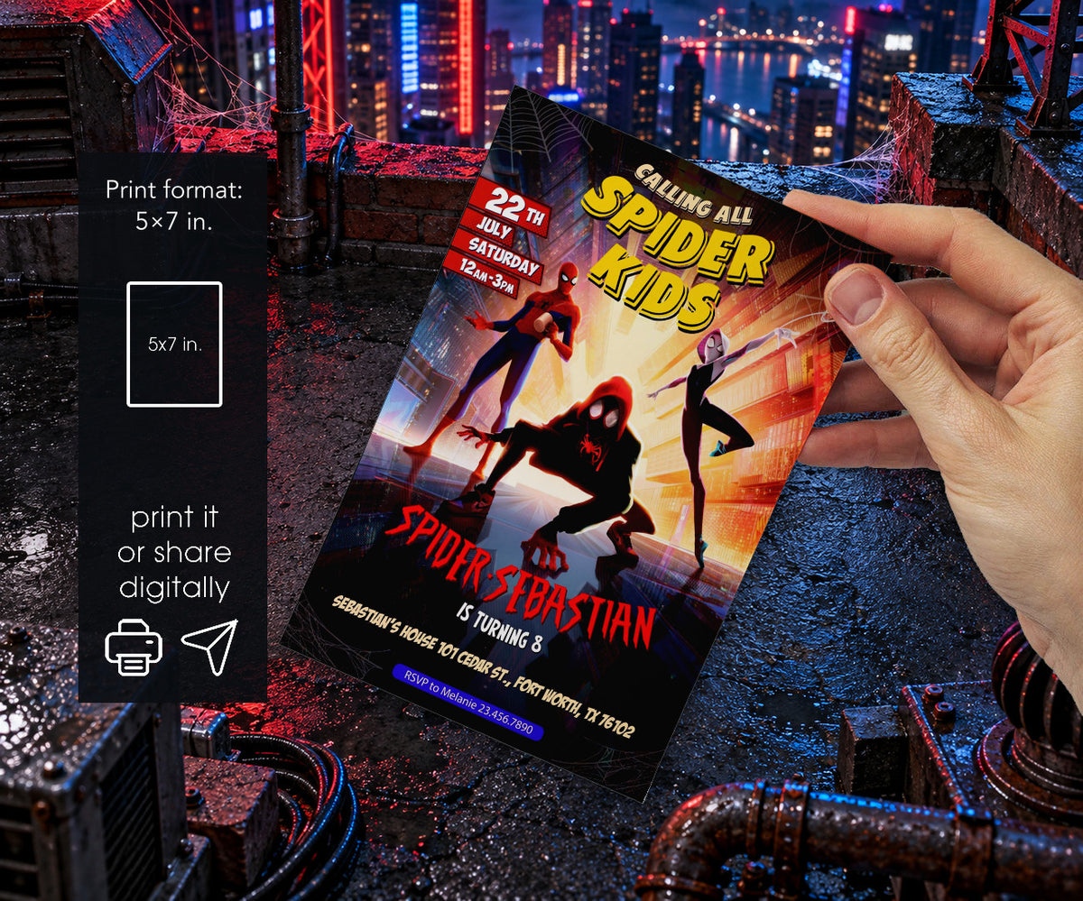 Spider-Man Spider Man Across the Spider-Verse Invitation mockup
