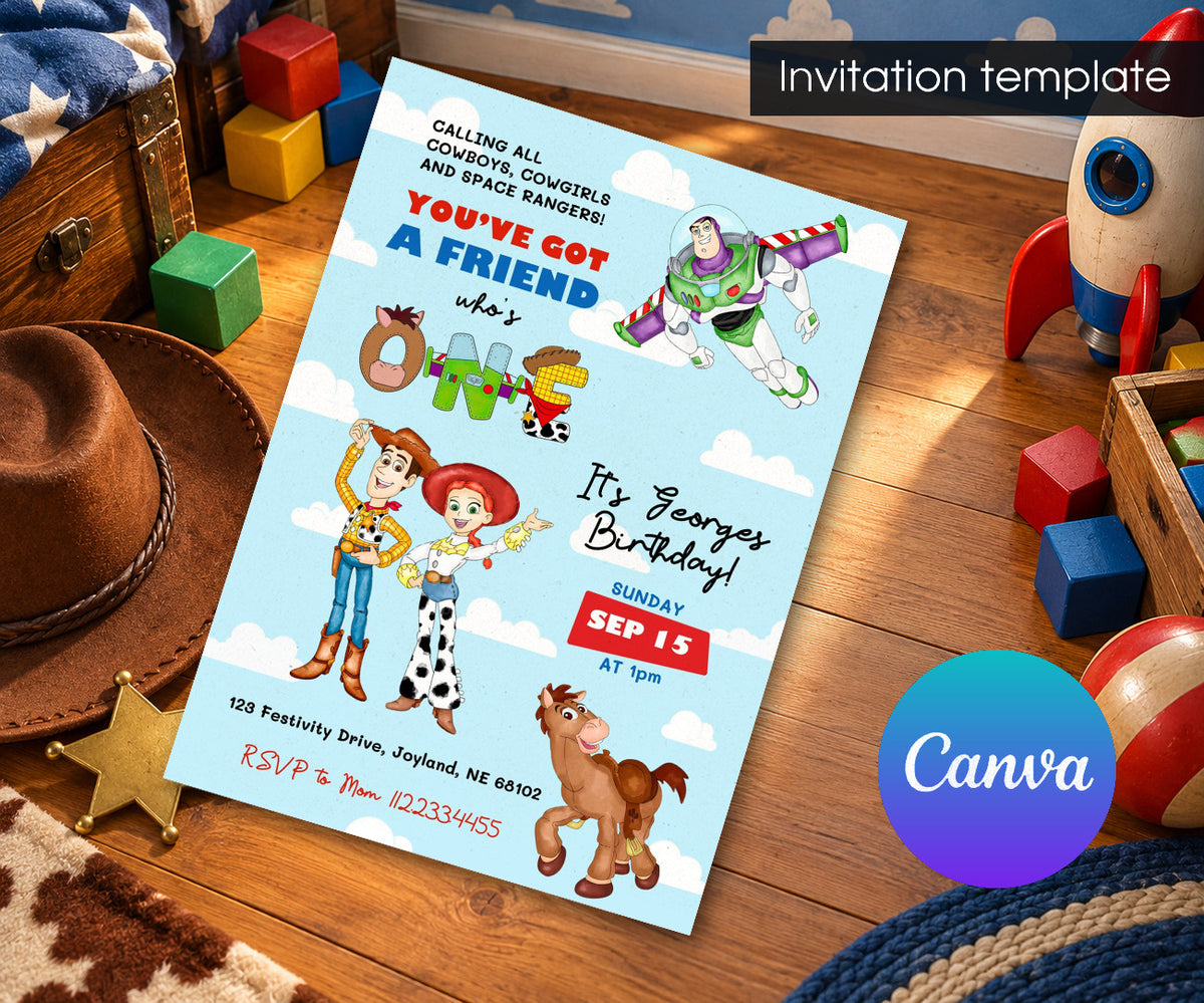 Toy Story Woody Invitation mockup