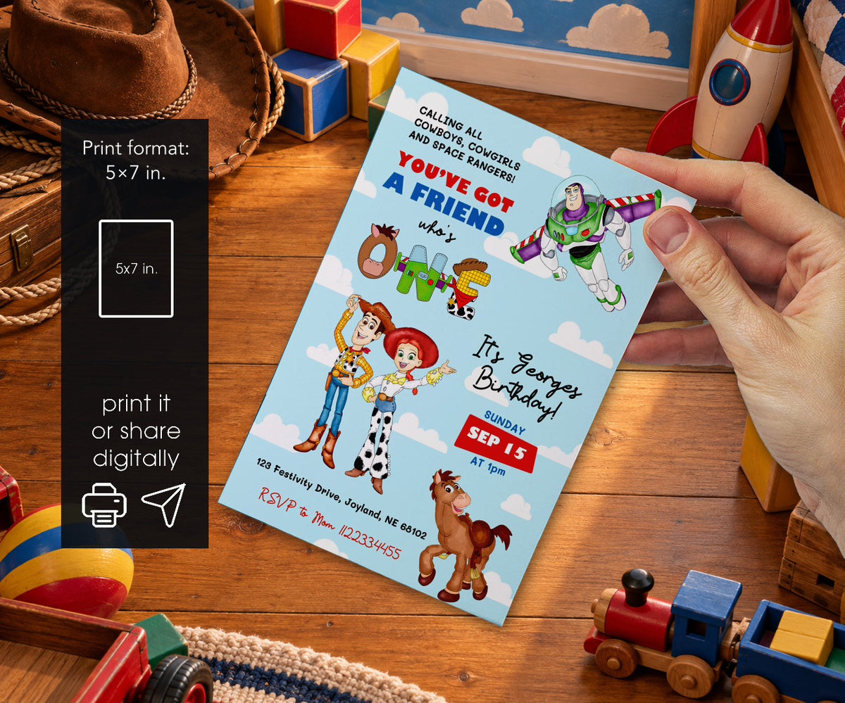 Toy Story Woody Invitation mockup