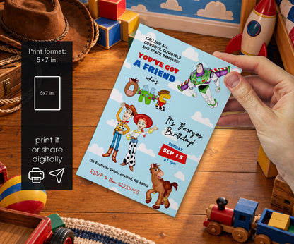 Toy Story Woody Invitation mockup
