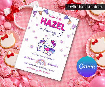 Hello Kitty Sanrio Invitation mockup