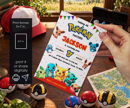 Pokemon Pikachu Invitation mockup