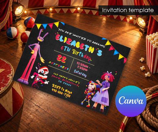 The Amazing Digital Circus Invitation mockup