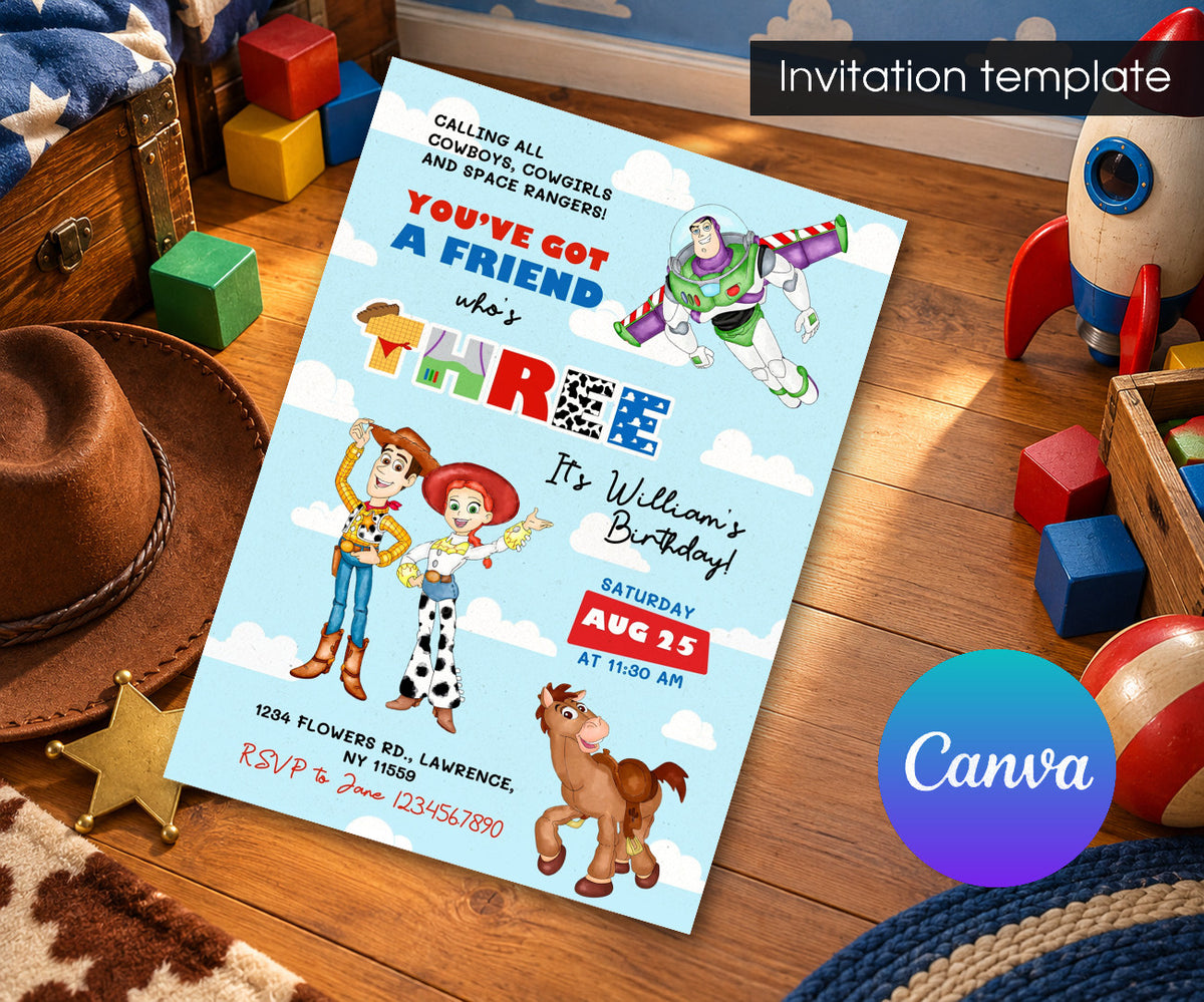 Toy Story Woody Invitation mockup