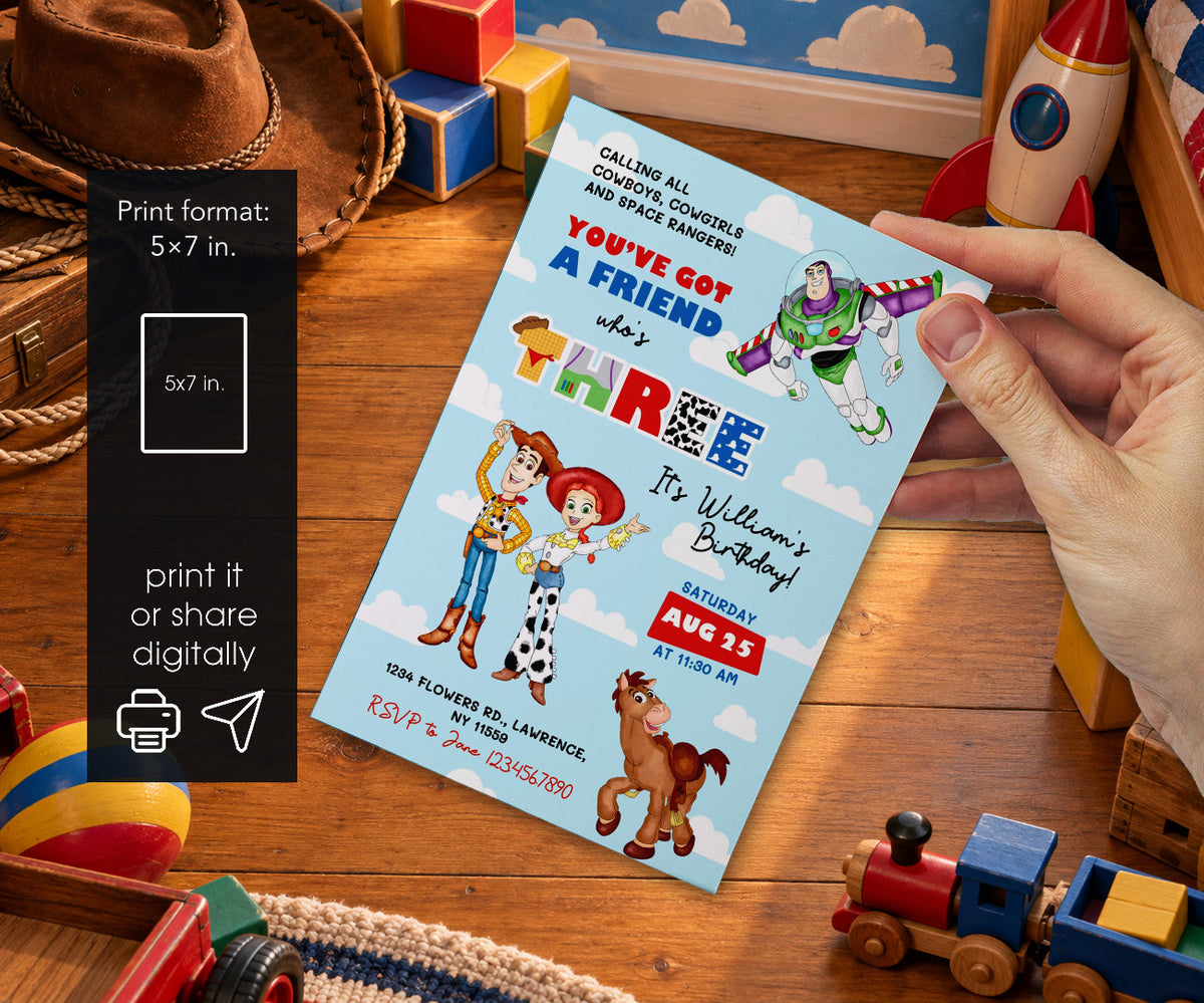 Toy Story Woody Invitation mockup