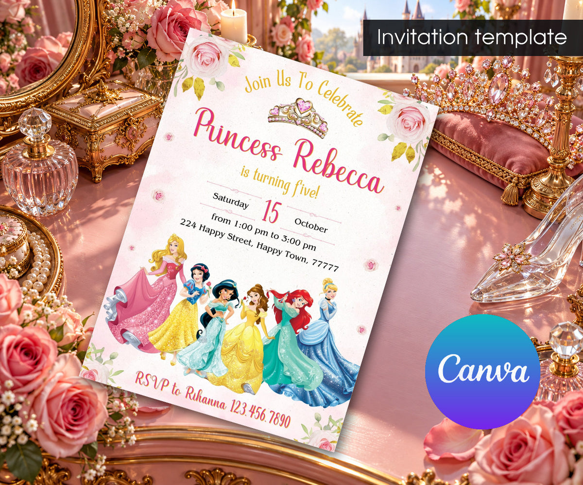 Disney Princess Invitation mockup