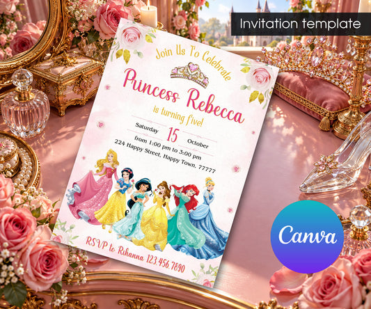 Disney Princess Invitation mockup