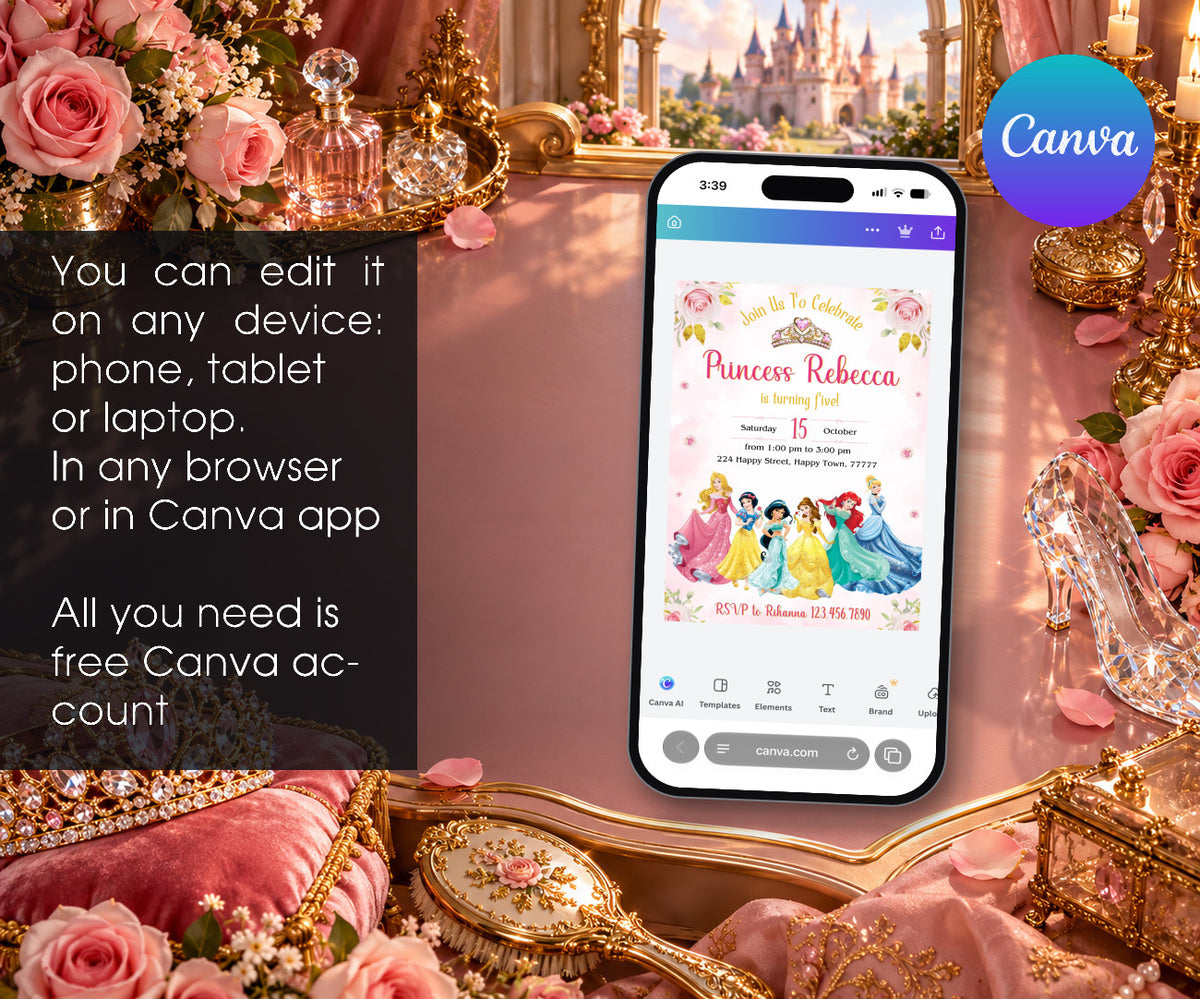 Disney Princess Invitation mockup