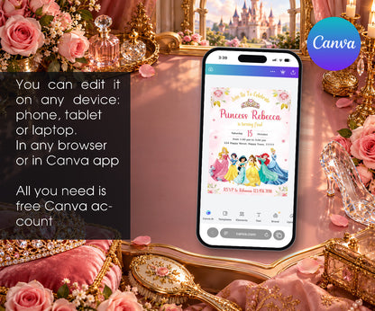 Disney Princess Invitation mockup