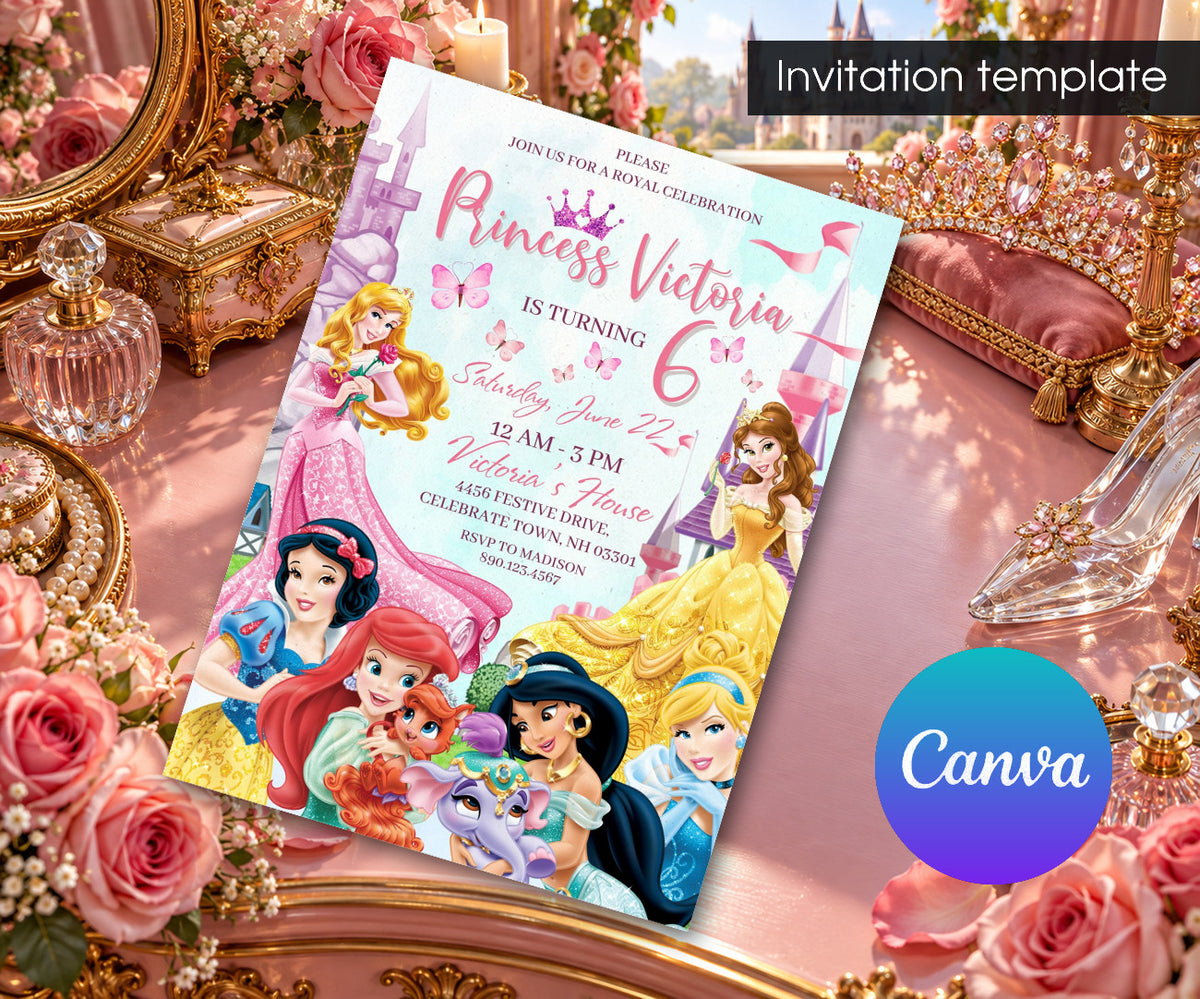 Disney Princess Invitation mockup
