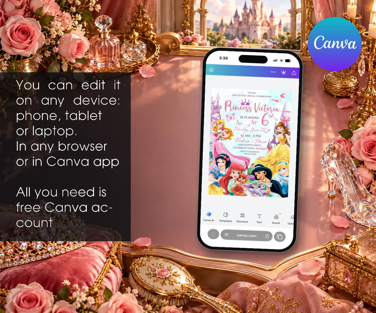 Disney Princess Invitation mockup