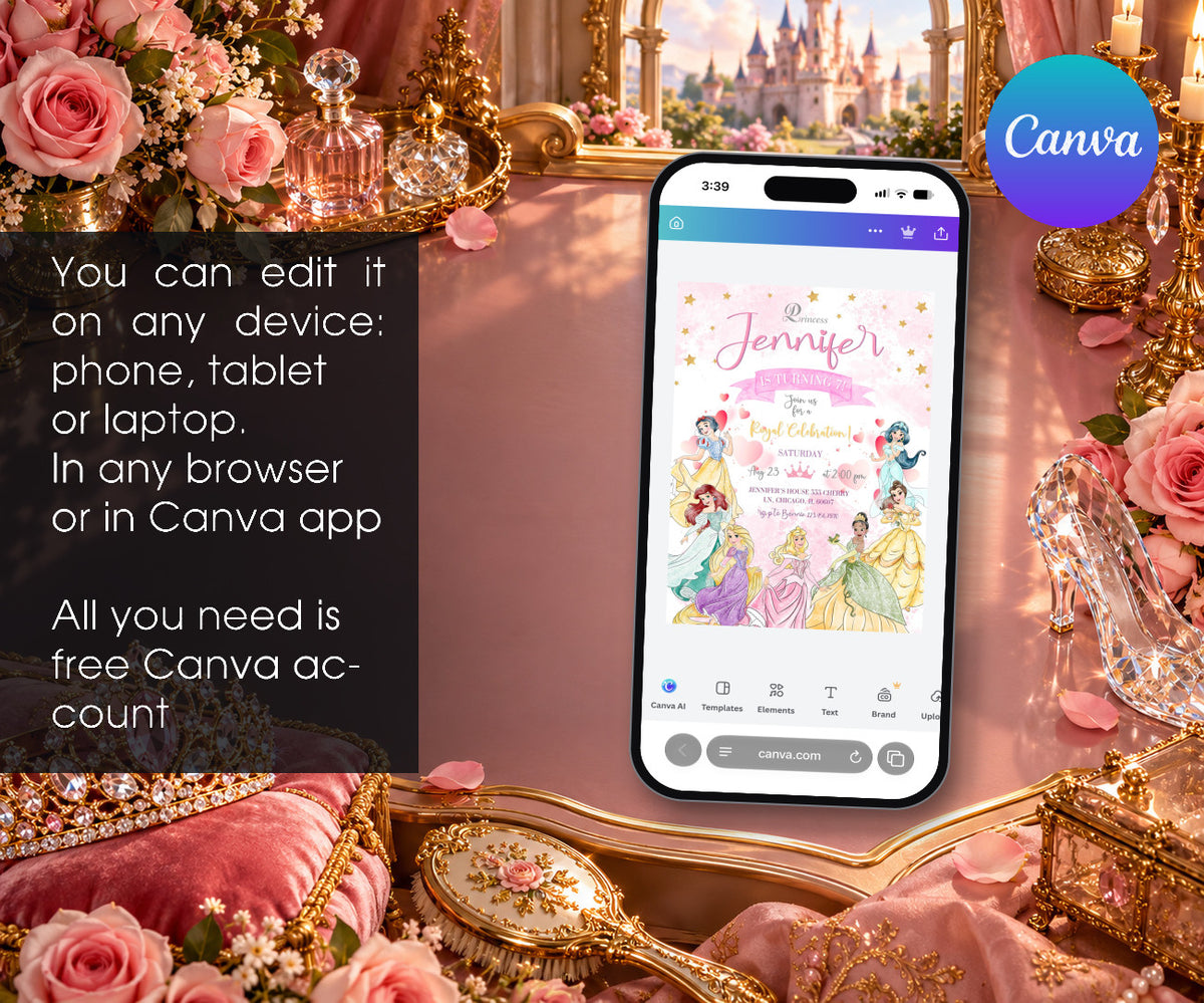 Disney Princess Invitation mockup