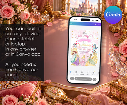 Disney Princess Invitation mockup