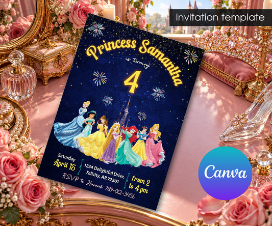 Disney Princess Invitation mockup