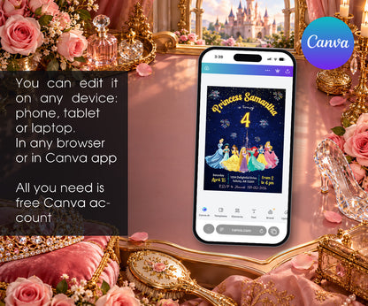 Disney Princess Invitation mockup