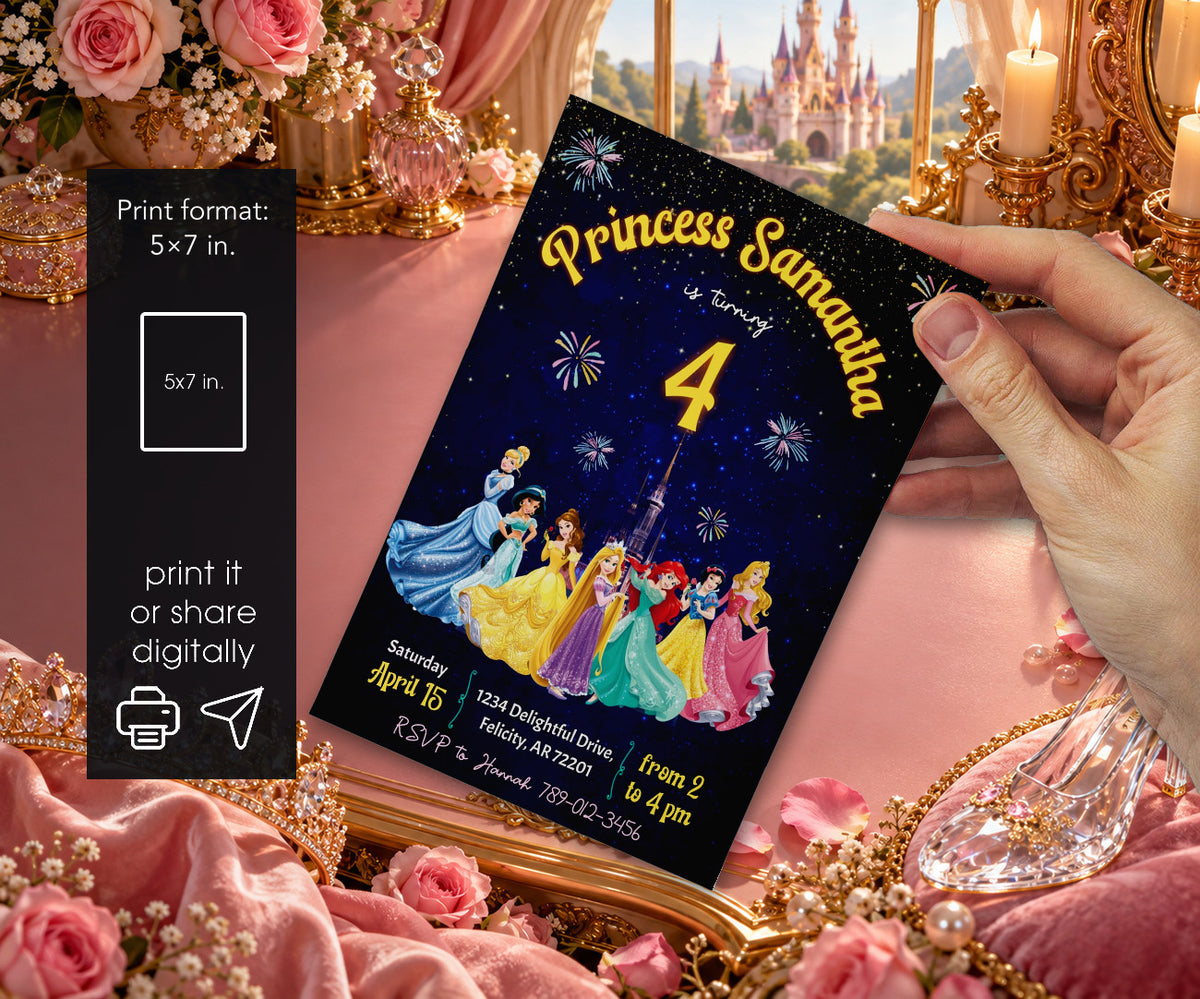 Disney Princess Invitation mockup