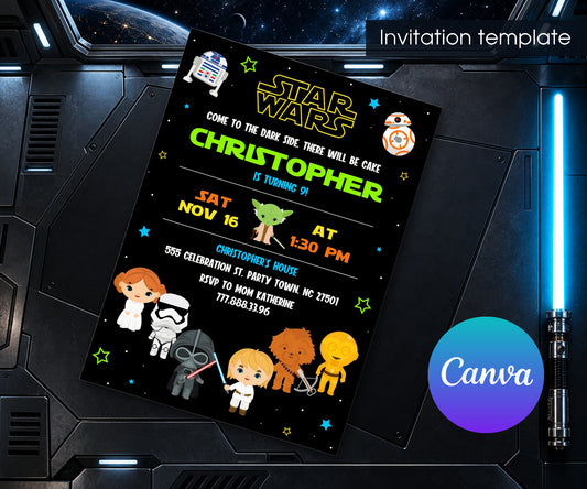 Star Wars Darth Vader Lego Minifigures Invitation mockup