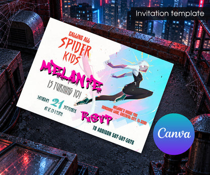 Spider-Man Spider Gwen Ghost Spidey Invitation mockup