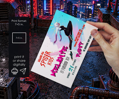 Spider-Man Spider Gwen Ghost Spidey Invitation mockup