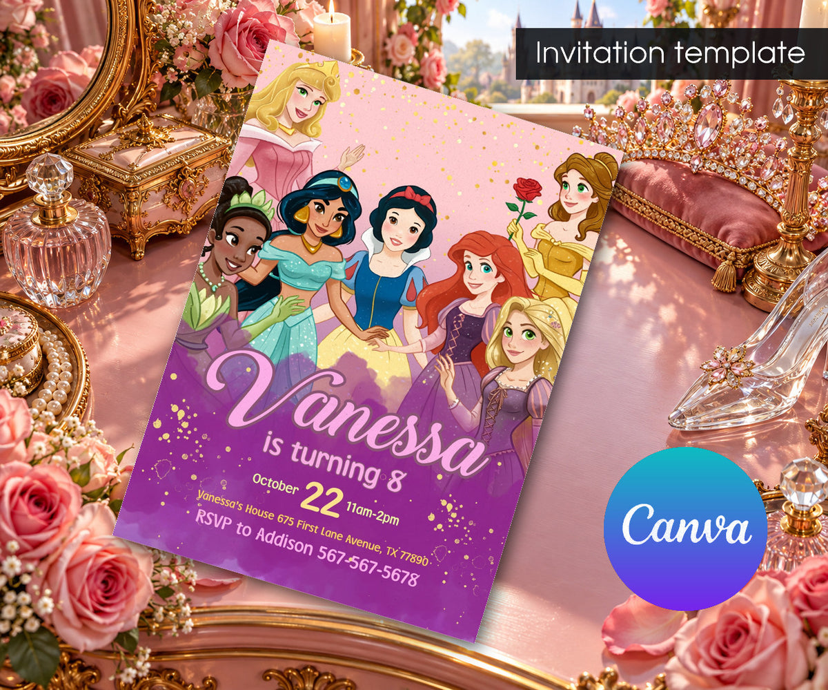 Disney Princess Invitation mockup