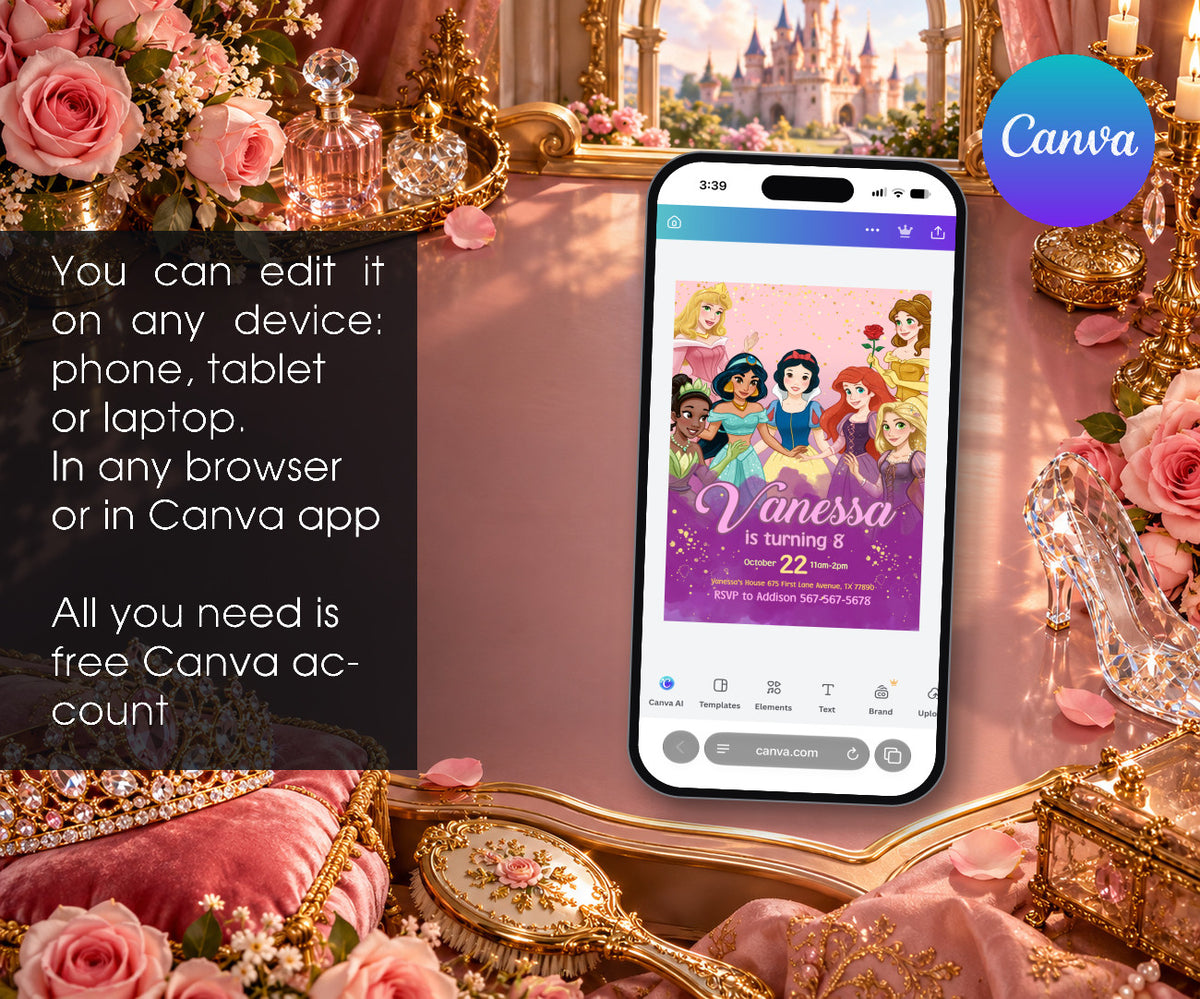Disney Princess Invitation mockup