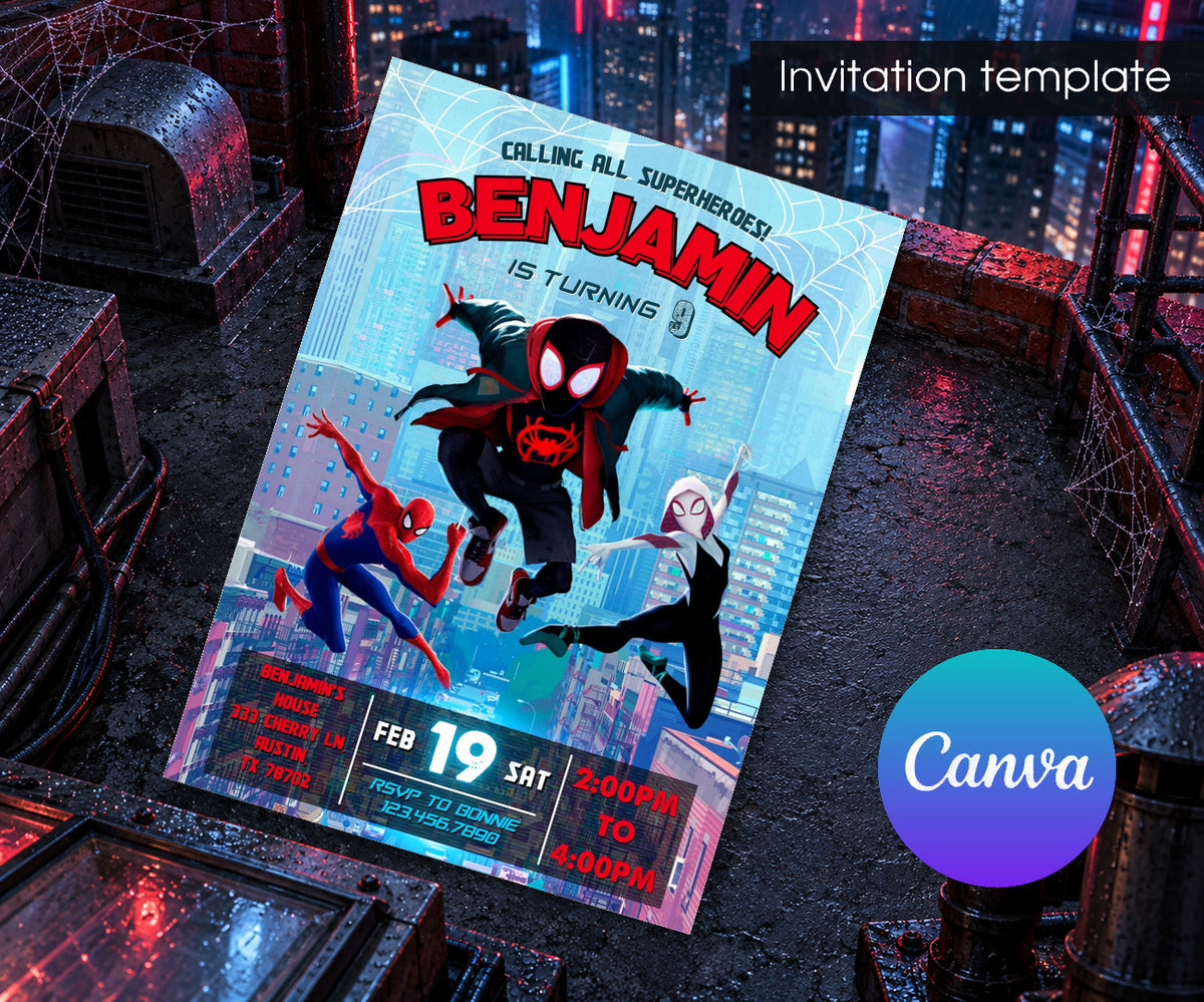 Spider-Man Spider Man Across the Spider-Verse Invitation mockup