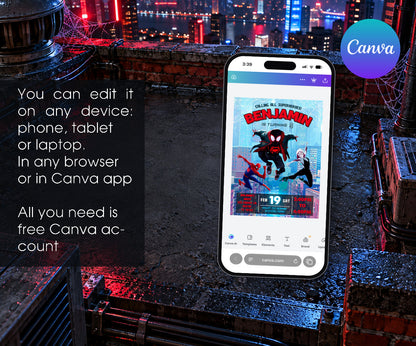 Spider-Man Spider Man Across the Spider-Verse Invitation mockup