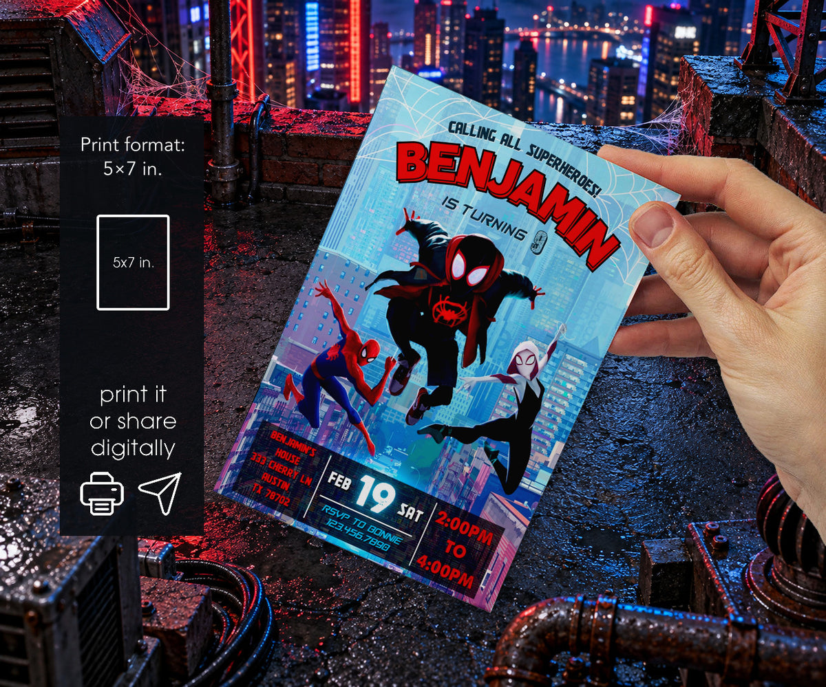Spider-Man Spider Man Across the Spider-Verse Invitation mockup