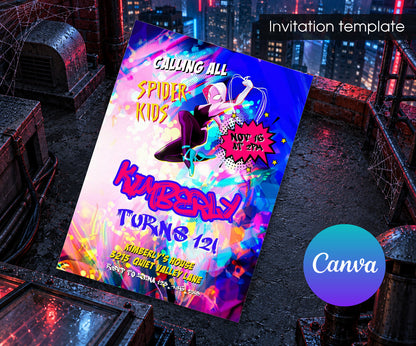 Spider-Man Spider Gwen Ghost Spidey Invitation mockup