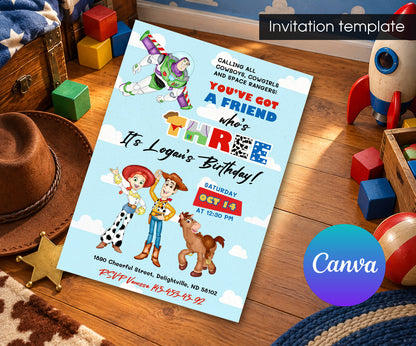 Toy Story Woody Invitation mockup