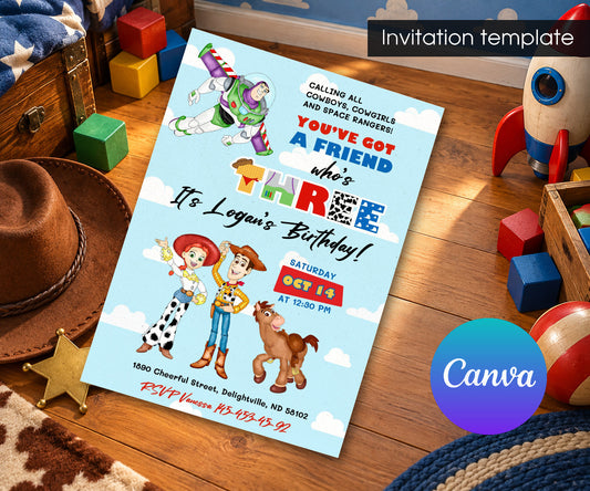 Toy Story Woody Invitation mockup