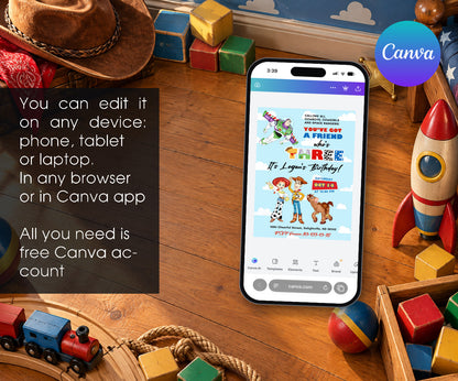 Toy Story Woody Invitation mockup