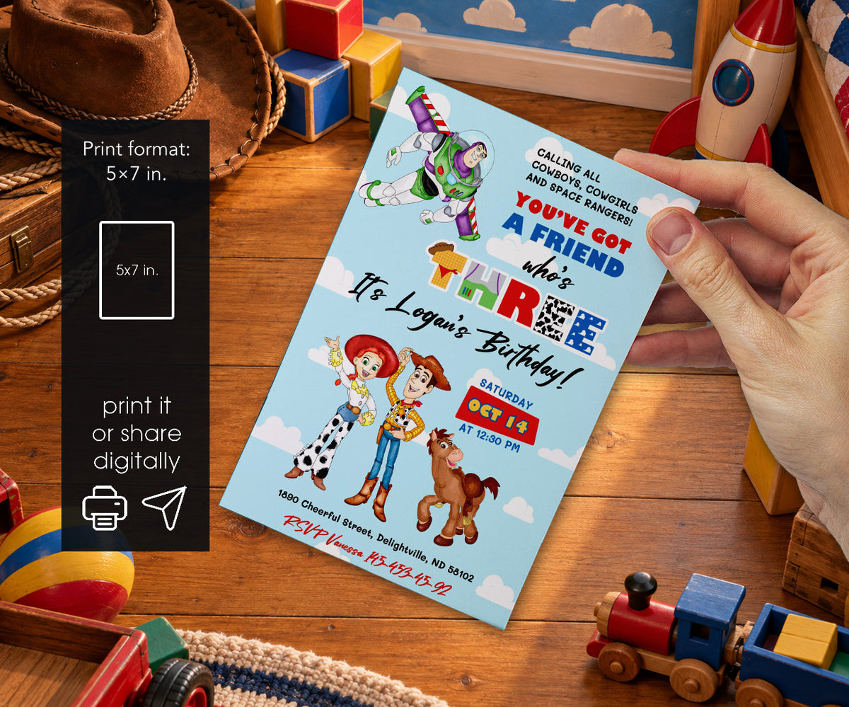 Toy Story Woody Invitation mockup