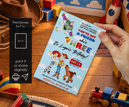 Toy Story Woody Invitation mockup