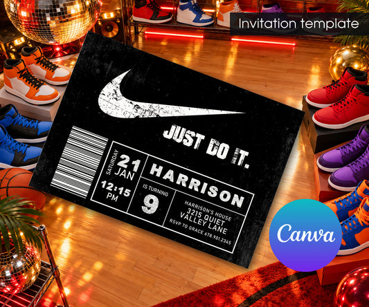 Sneaker Ball Air Jordan Nike Invitation mockup