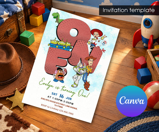Toy Story Woody Invitation mockup